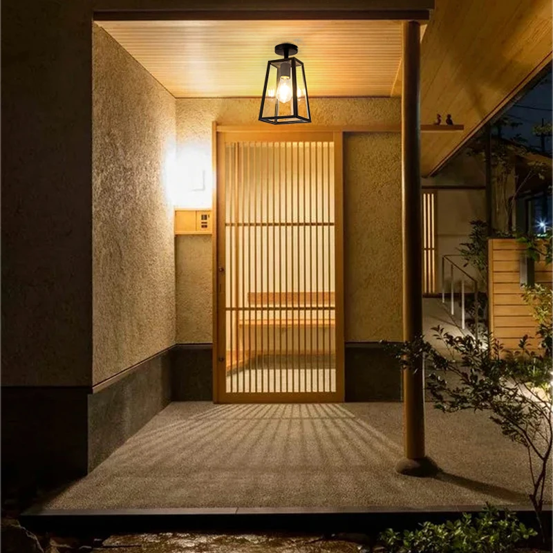 Retro Outdoor Waterproof And Moisture-proof Porch European-style American Bathroom Bathroom Balcony Aisle Ceiling Lamp