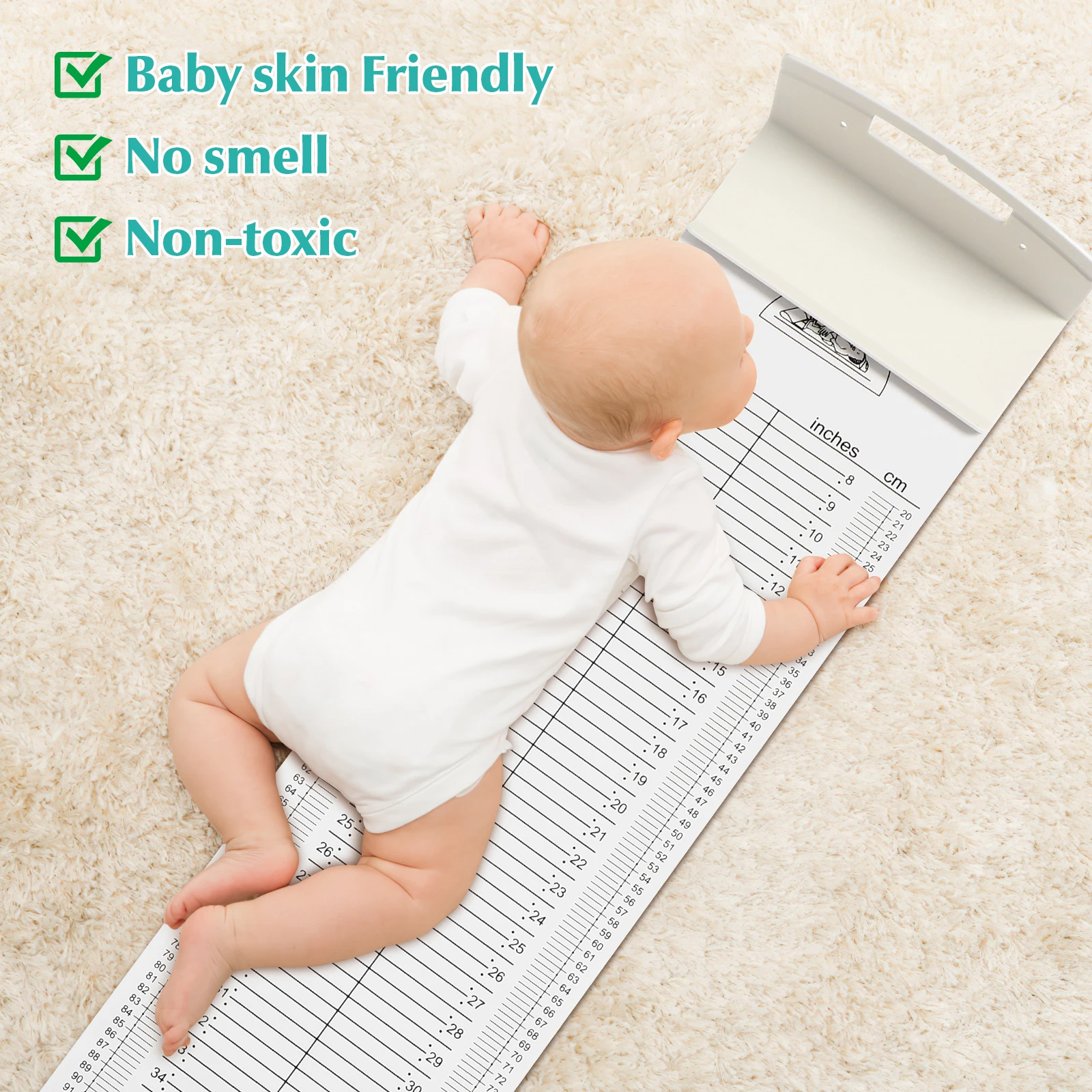 

Baby Height Measurement Ruler Kids Wall Sticker Infant Rulers Newborn Toddler Growth Chart Mat Centimeters Inches