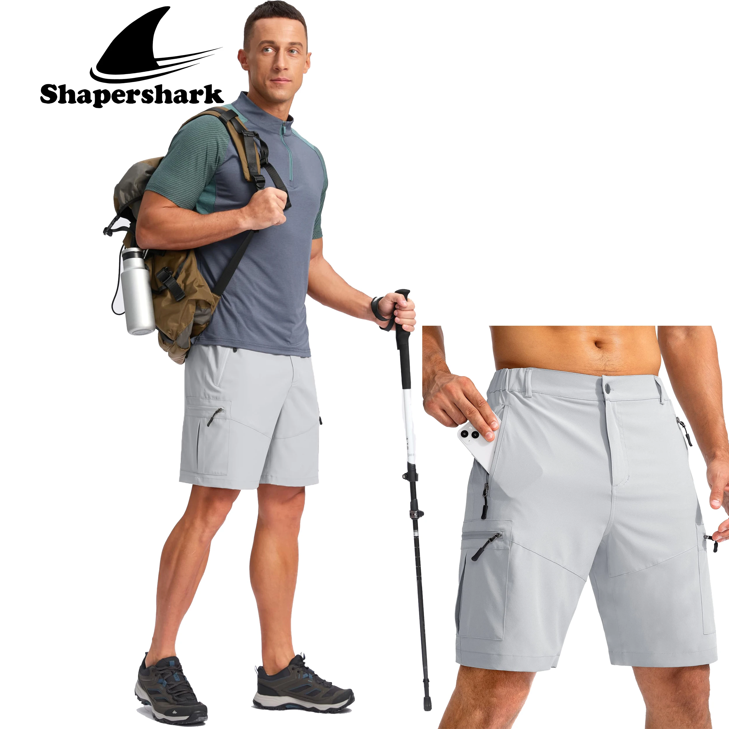 

Men's Multi-Pocket Hiking Shorts: Breathable and Cool Workwear Shorts for Summer; Durable and Wear-Resistant Casual Pants