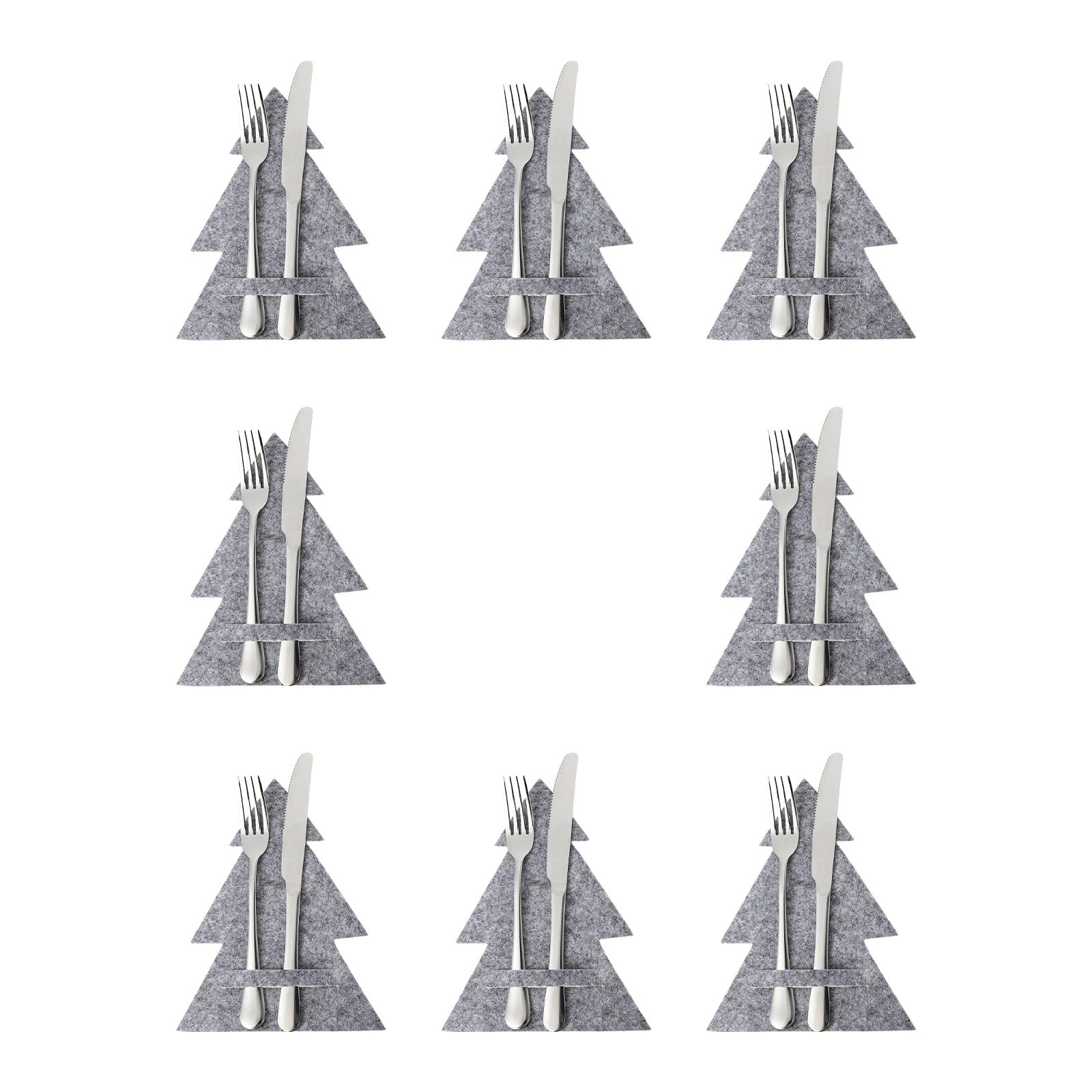 

8pcs Cutlery Pocket Fork Cutter Cover Christmas Tableware Bag Non-Woven Storage Party Supplies Table Decoration Xmas