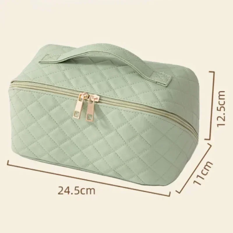 Borsa per il trucco delle donne borsa per cosmetici multifunzionale impermeabile borsa per il trucco di grande capacità in pelle Pu Organizer per