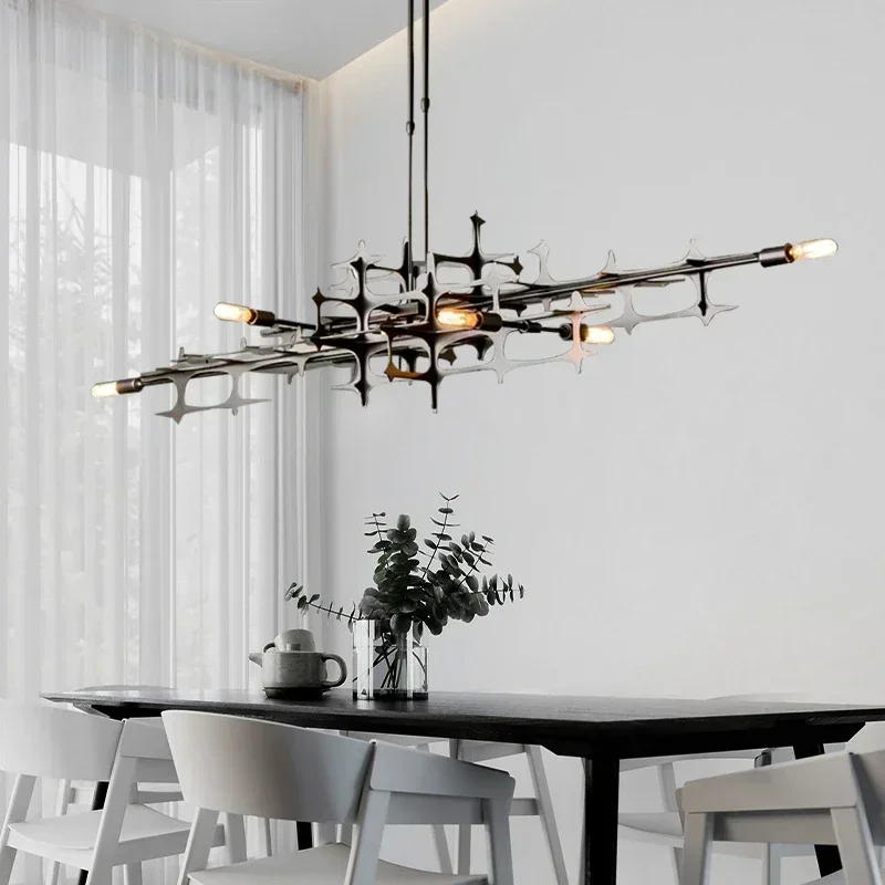 

Nordic Light Luxury Geometric Chandelier Stainless Steel Pendant Light for Restaurant, Bar & Kitchen Island