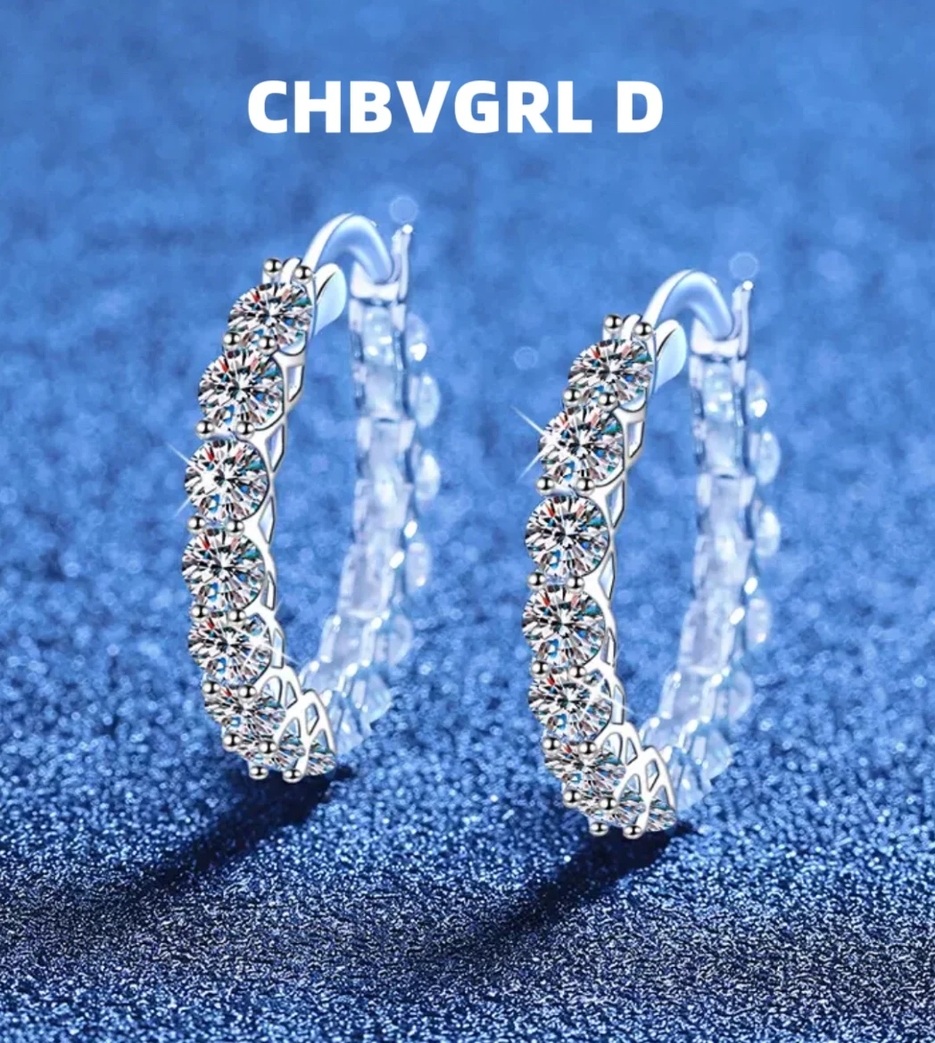 

[ins] Sweet S925 sterling silver earrings with full-set moissanite earrings, luxurious and high-end feeling ins style moissanite