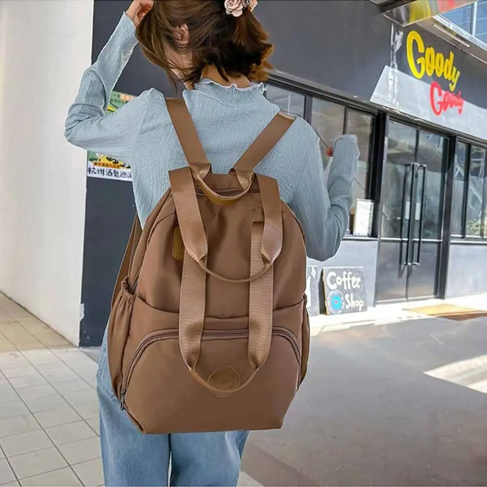 

Cute Korean Style Sport Nylon Backpack Solid Color Nylon Travel Shoulder Bag Tote Bag Large Capacity Fitness Bag Travel
