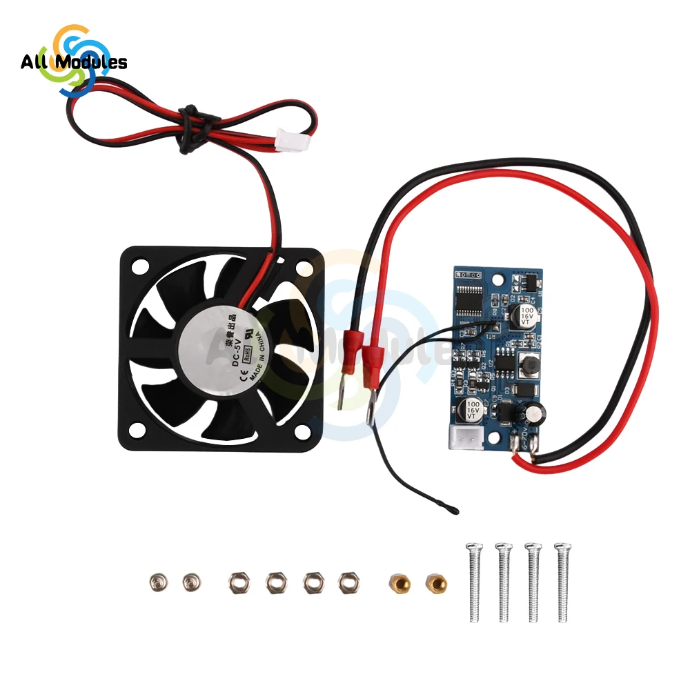 DC 6-70V PWM PC CPU Fan Temperature Control Speed Controller Module with Cooling Fan