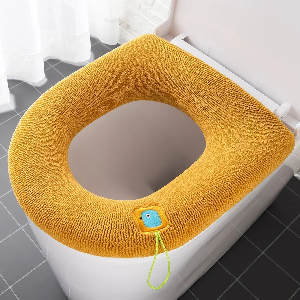 Thicken Toilet Seat Cover Mat Winter Warm Soft Washable Closestool Mat Seat Case Toilet Lid Pad Bidet Cover Bathroom Accessories