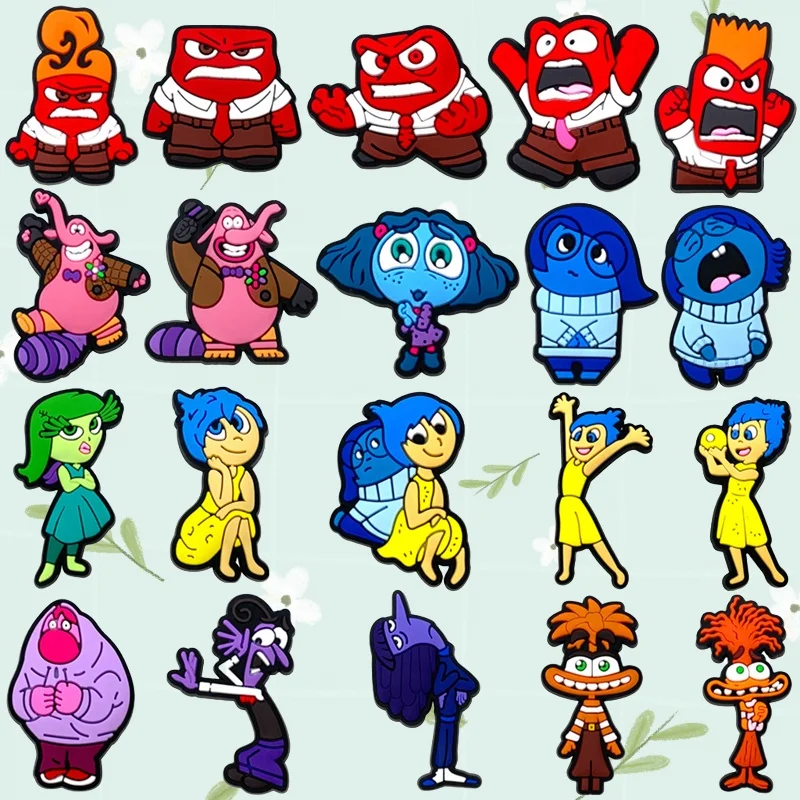 

20Pcs 'Inside Out' Cartoon Shoe Charms Kids DIY Shoe Decoration Accessories Buckle Clogs Sandals Wristband Gifts