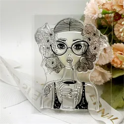 The Girl Transparent Stamps Templates Grandparents Day DIY Scrapbook Card Crafts