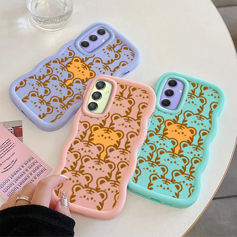 Cartoon Cute Tiger Phone Case For Samsung Galaxy A04 A04S A05 A05S A06 A07 A14 A15 A16 A17 A24 A25 A26 A34 A35 A36 A54 A55 A73