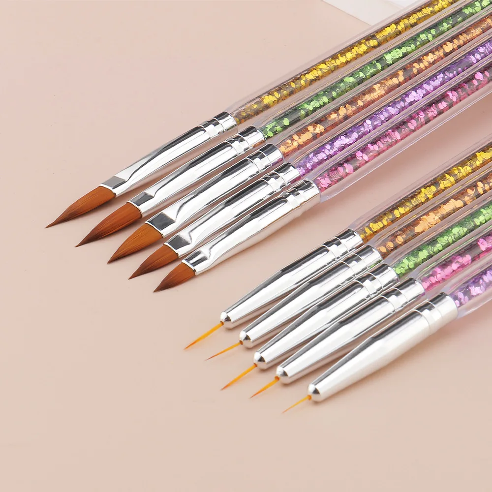 5Pc Nails Art Dotting Pen Acrylic Drawing Liner Supplies Brush Rhinestone Gems Picker UV Gel Painting Manicure Accessoires Tools