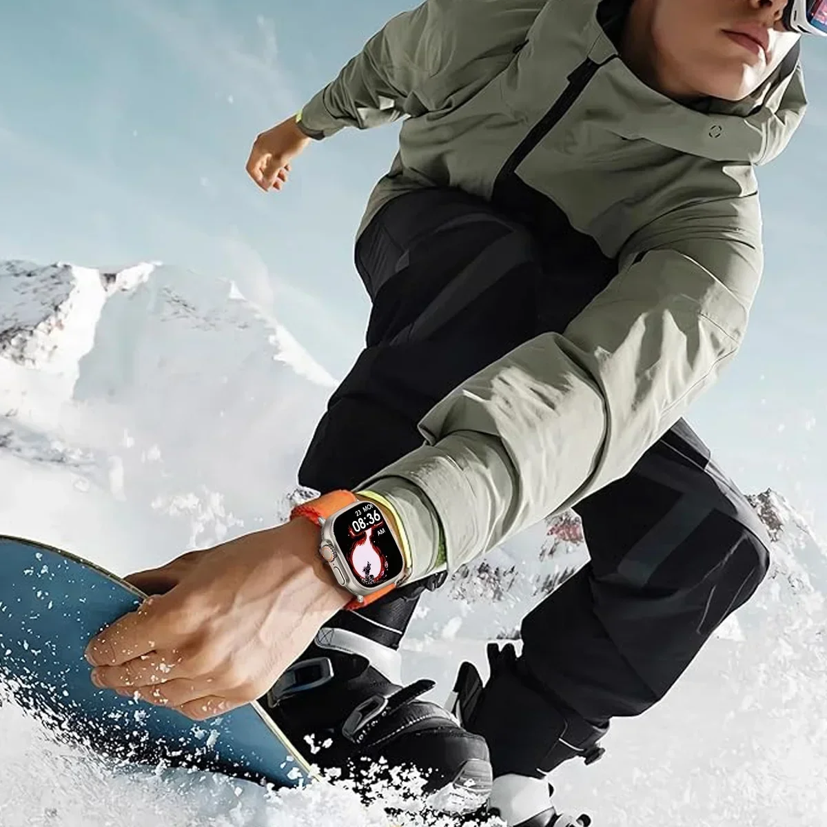 Apple Watch Ultra 2 49mm、Series 6、SE、10、9、8、7、46mm、45mm、41mm、44mm対応 ナイロンストラップ オフロード スポーツ リストバンド ブレスレット