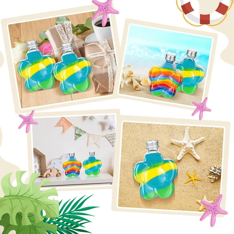 Flower Shaped Plastic Potion Bottles 20/50 Pcs Clear Mini Storage Containers For Diy Craft Party Table Dollhouse Decor
