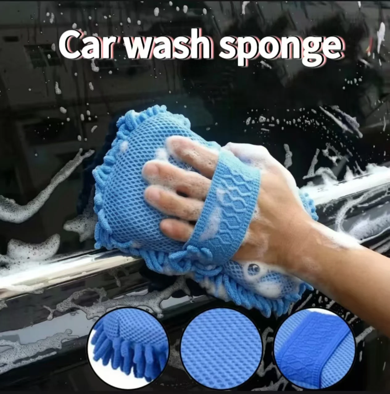 Car Wash Microfiber Chenille Car Wash Sponge Care Washing Brush Pad Washing Towel Auto Gloves Styling Accessories Gadget