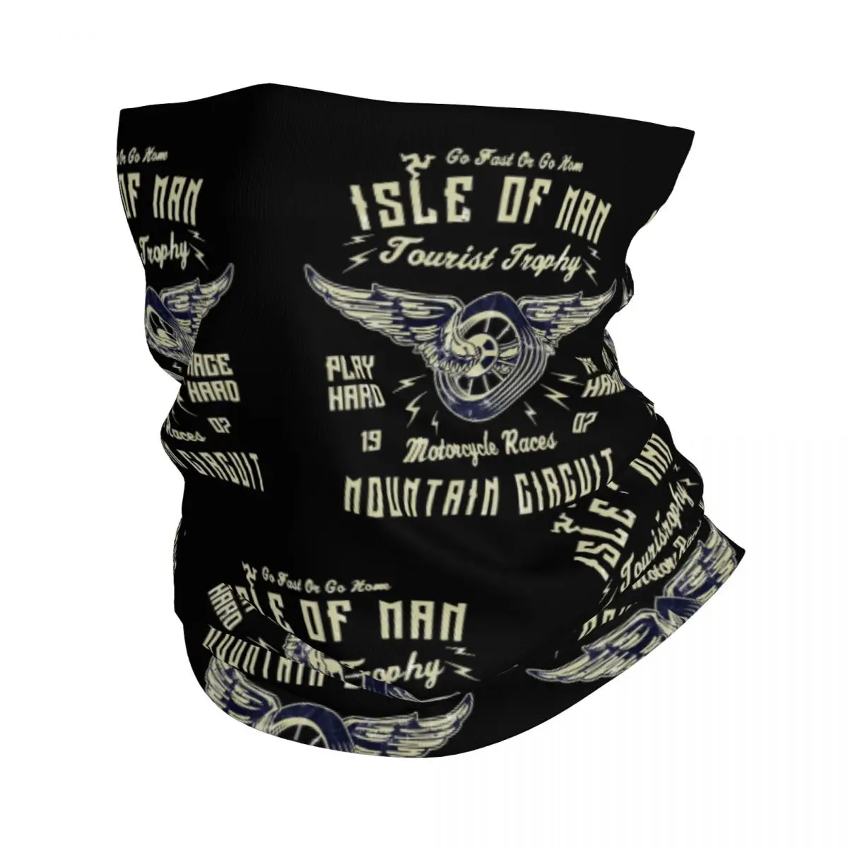 Isle of Man TT Racing Vintage Biker Wings Bandana, Tampa do pescoço, Roda, Turista Balaclavas, Enrole o lenço, Headband, Ciclismo, Caminhadas, Adulto