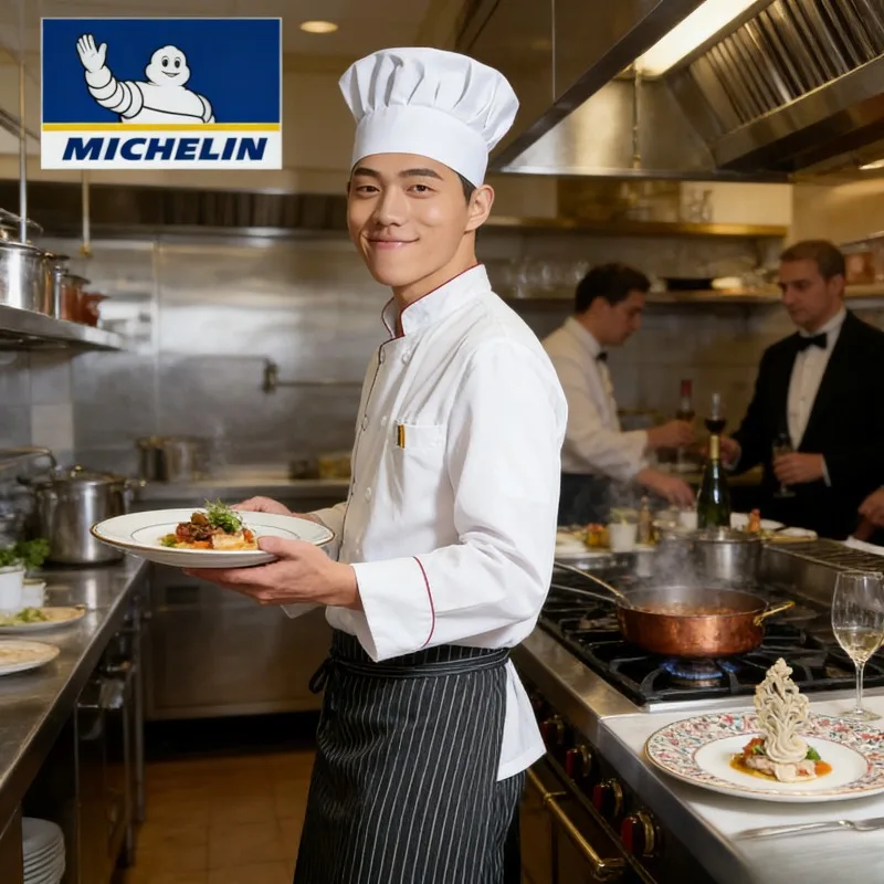 

Solid Color Chef Uniform Professional Kitchen Wear for Head Chef Bakery Pastry Restaurant