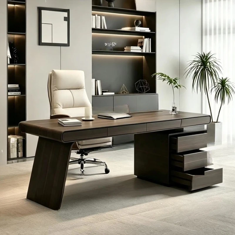 minimalist office, home, light luxury modern minimalist design, computer desk