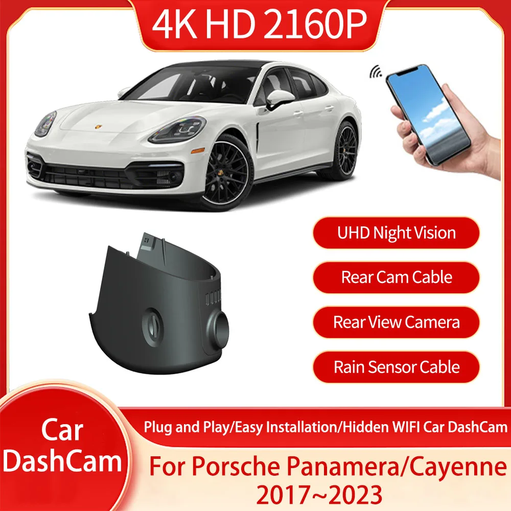 For Porsche Panamera Cayenne 971 G2 E3 9YA/9YB 2019 2020 2017~2023 Car Driving Recorder Hidden WIFI Car DashCam DVR Accessories