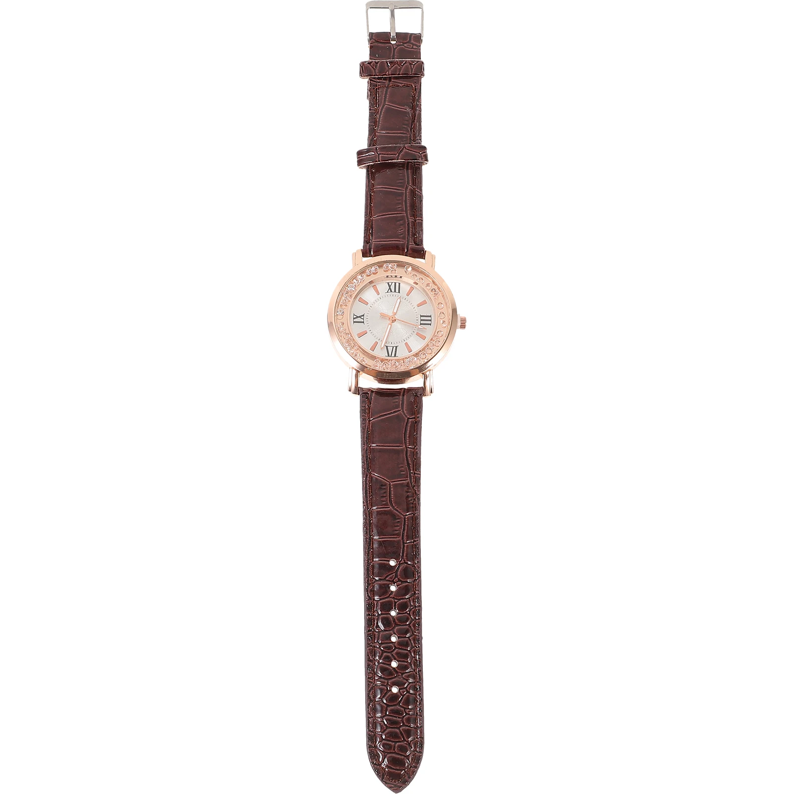 

Quartz Watch Women Watches Wristwatches Rhinestone Accurate Time Keeping Coffee Color Lady Gift Straps Accessories Elegant