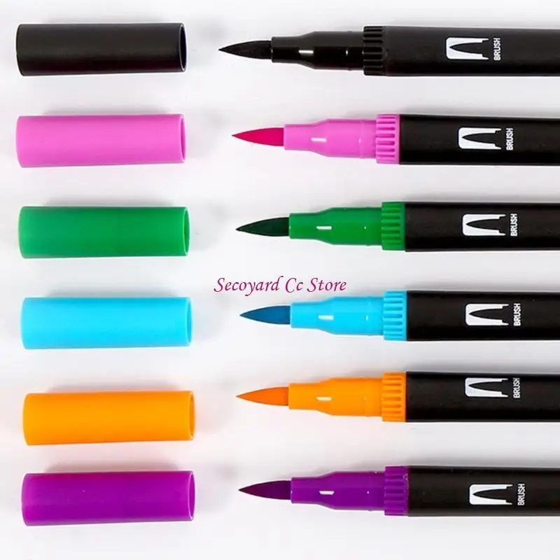 

N3UC 36/48/60/72/100 цветов набор кистей с двойными концами акварельная ручка фломастер