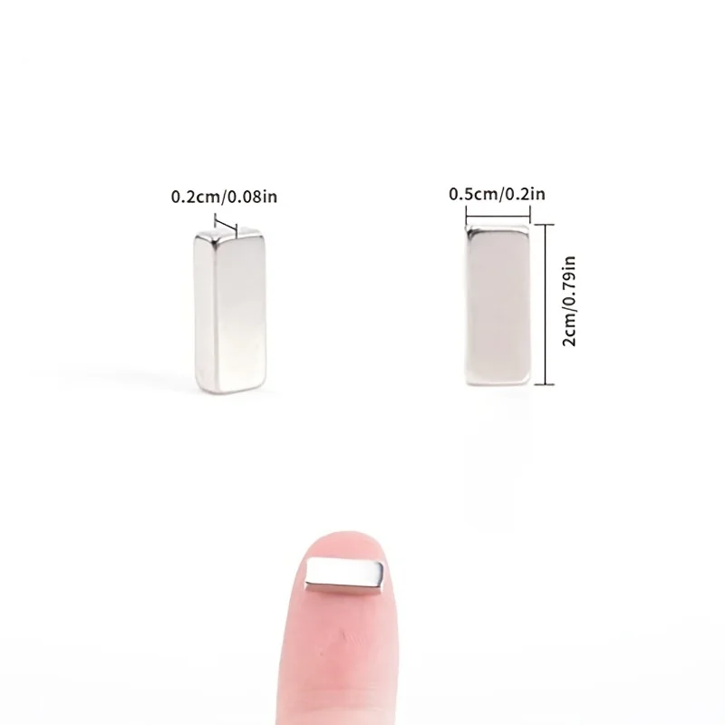 20x5x2. 30/60 Buah Batang Magnet, Magnet Persegi Panjang Kecil, Magnet Serbaguna untuk Kulkas, Dapur