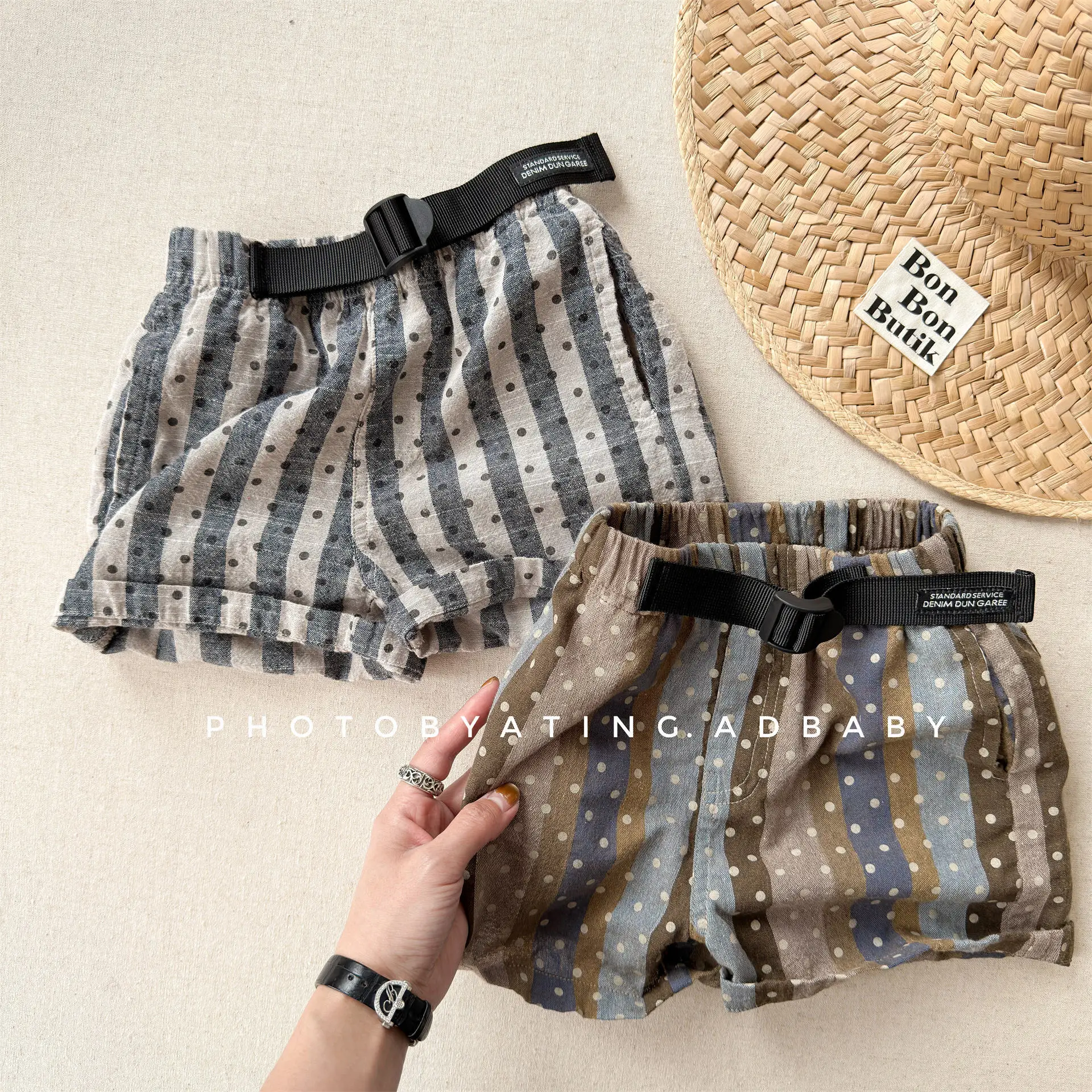 

2026 Summer New Children Casual Striped Shorts Boys Girls Vintage Print Shorts Cotton Toddler Pants Fashion Kids Clothes