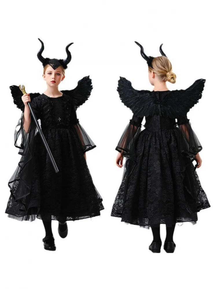 

loween Cosplay Devil Angel Performance Costume Stage ow Children's Outfit Traditional Chinese Ethnic Women's Clo...