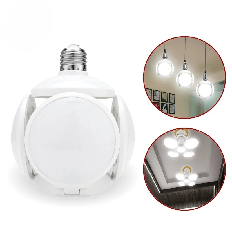 E27 Deformable Lights Multifunction LED Fan Blade Light High Brightness Transformable Ceiling Light for Home Commercial Use