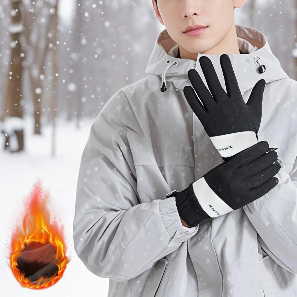 Winter Warm Gloves,Windproof Thermal Non-Slip Palm, Flexible Touch Screen Gloves for Men and Women Driving Hiking - Warm Gifts