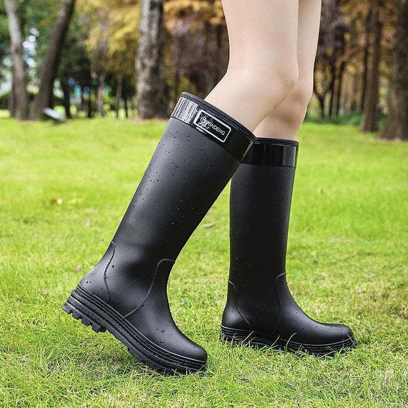 Waterproof High-Tube Rain Boots Unisex Extra Large Size Long Tube Water Shoes 2026 New Rainforest Hiking Anti-slip Waterproof...