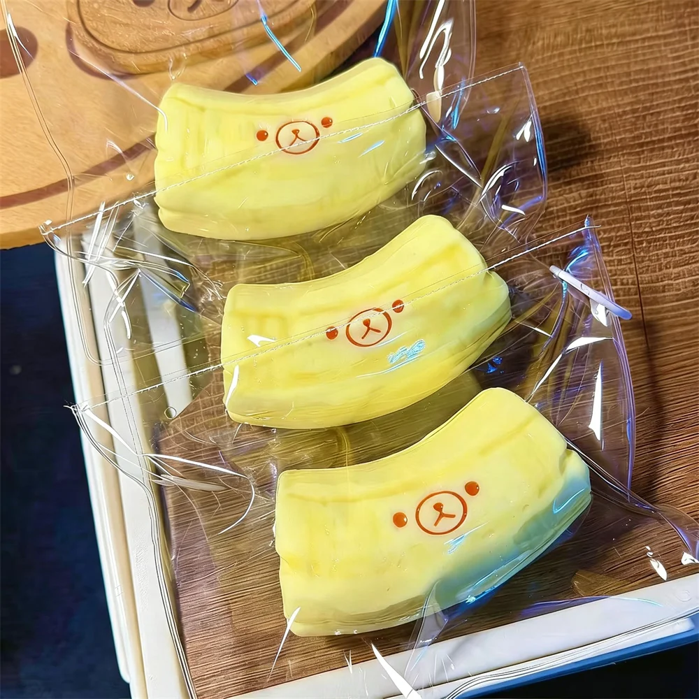 1Pc Handmade Squishy With Butter Texture Banana Bear Shaped Fidgets Toy To Relieve Stress Food Grade Silicone Hand Exercise