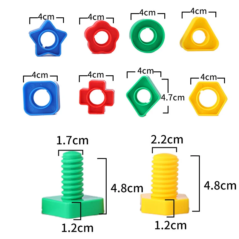 Trẻ Em Loại Hạt Và Bu Lông Đồ Chơi 4 Cặp Nhựa Ốc Vít Montessori Trẻ Em Bé Trai Trò Chơi Giáo Dục Đồ Chơi Overwatch De Xây Dựng Enfant