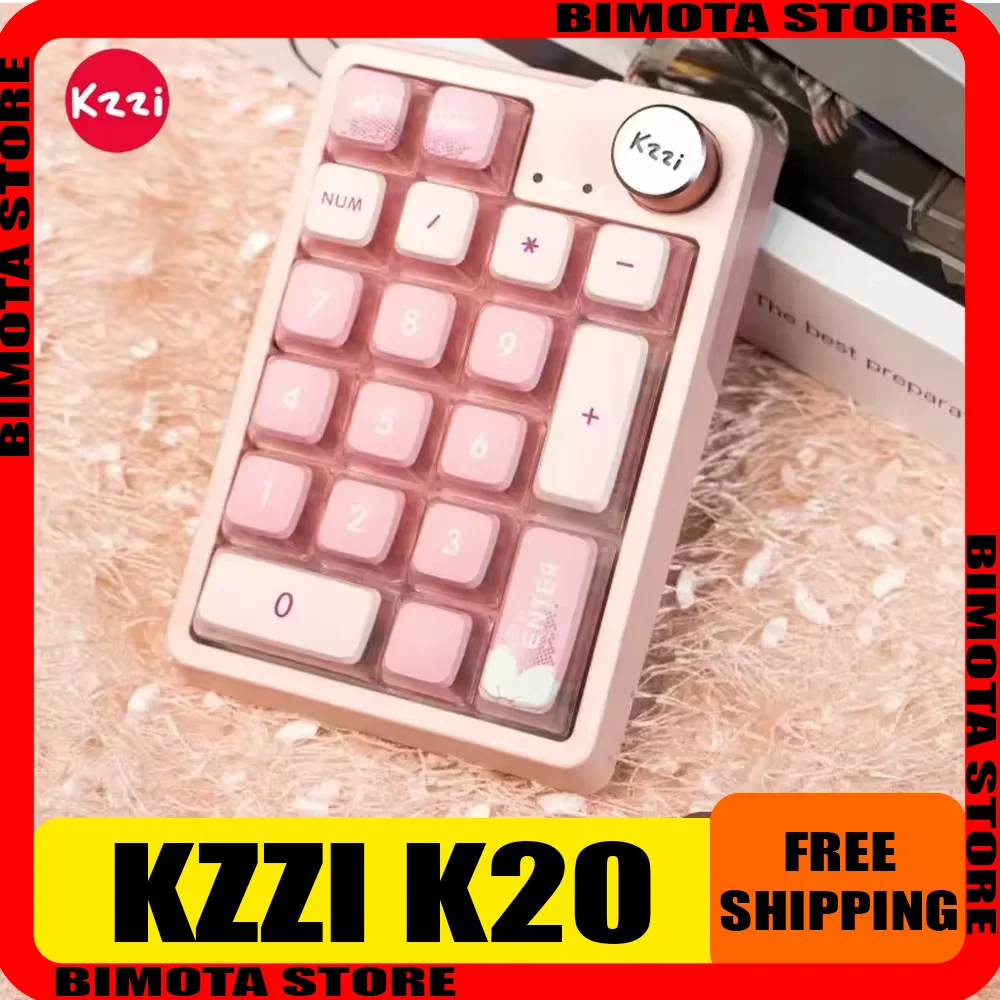 

Kzzi K20 Wireless Keyboard Keypad Multifunctional Knob Three Mode Rgb Hot Swap Mini Mechanical Keyboard Accessory Pc Gamer Gifts