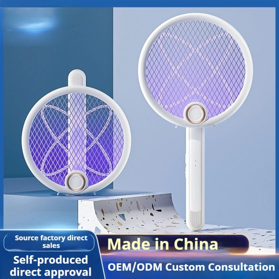 

2025 New 3200V Foldable Fly Swatter USB Rechargeable Night-time Purple Light Trap Automatic Mosquito Killer For Home Dining Room
