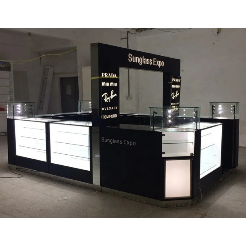 

Custom, high quality Sunglasses Hut sunglasses booth with LED light custom made sunglasses kiosk showcase for mall