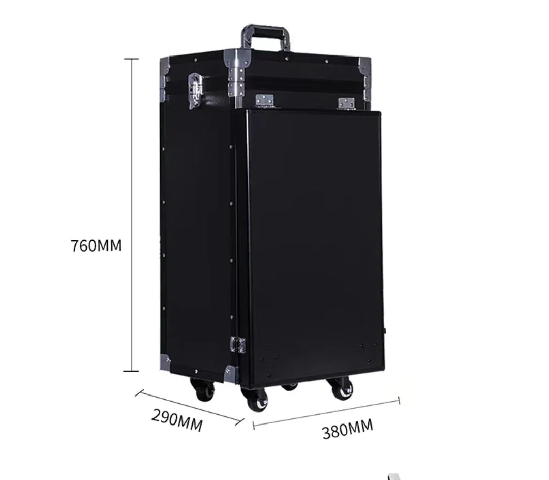 toRolling Manicure Table Foldable Nail Table Makeup Train Case With Desk Cosmetic Trolley Travel Storage Organizer