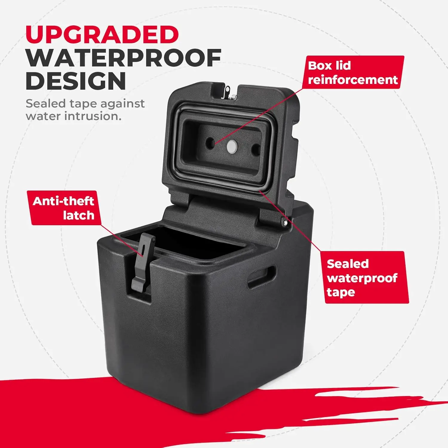 Waterproof Dual Bin Dry Under Seat Storage Box for Polaris Ranger, Compatible with 2018 - 2026 Models, with Lock
