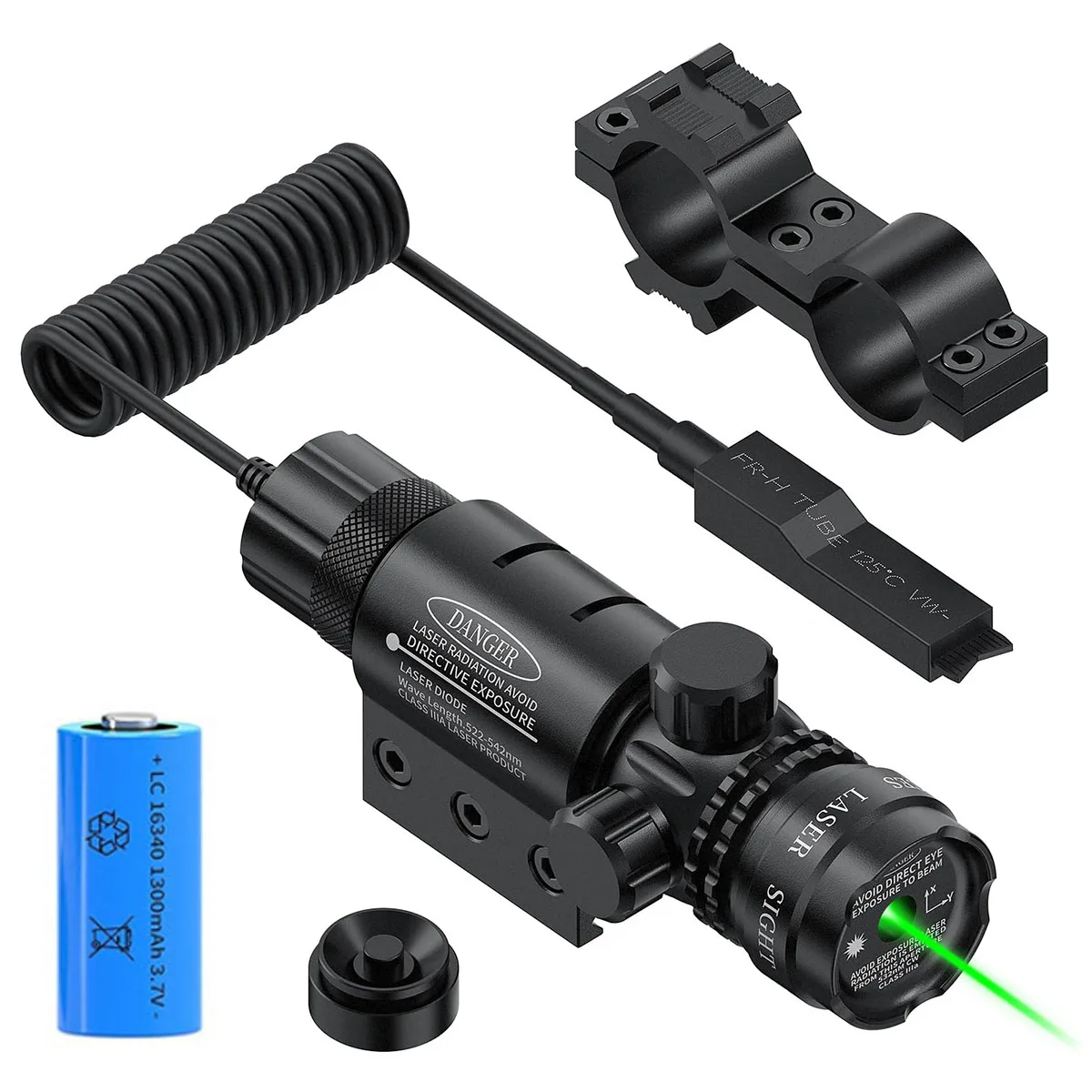 

Tactical Green Laser Sight for Rifle Airsoft Paintball with 20mm Picatinny Rail Mount Ring Barrel Mount Include Pressure Switch