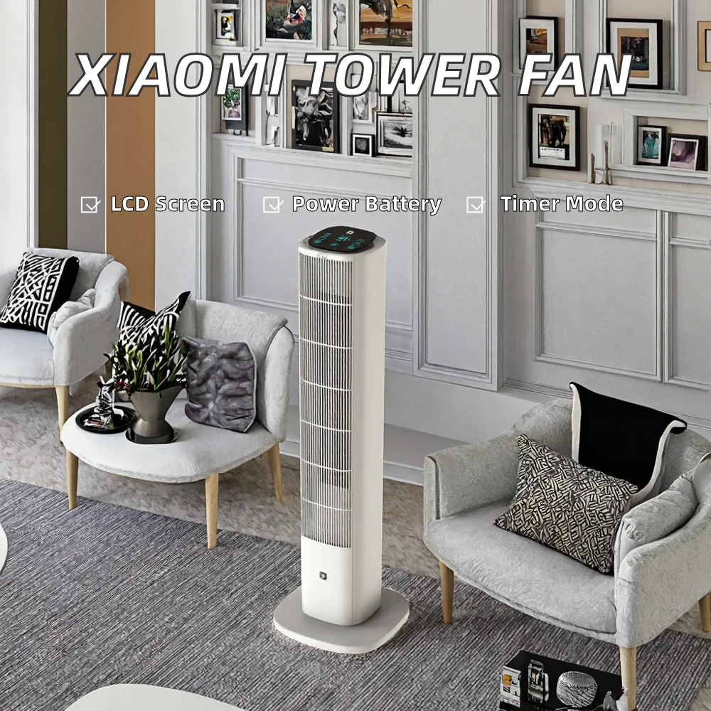 Freestanding Electric Space Heater with Adjustable Thermostat Energy Efficient Portable Tower Fan Plastic Material EU Compatible