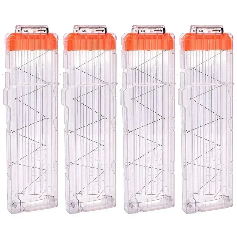 

Магазины для мягких пуль J4J1/4PCS, 18 патронов, быстрая перезарядка, для игрушечного дартс-пистолета (прозрачно-белые)