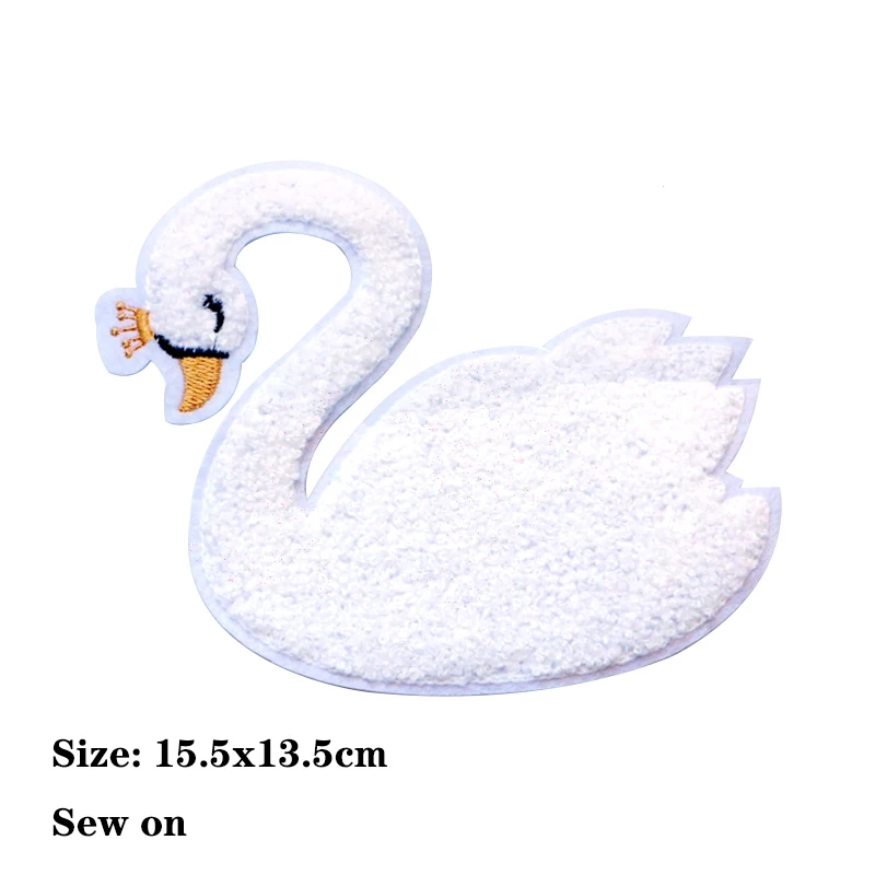 Cute cartoon animal patch duck pig swan pumpkin icon towel embroidered applique patches for DIY Iron on badges on clothes