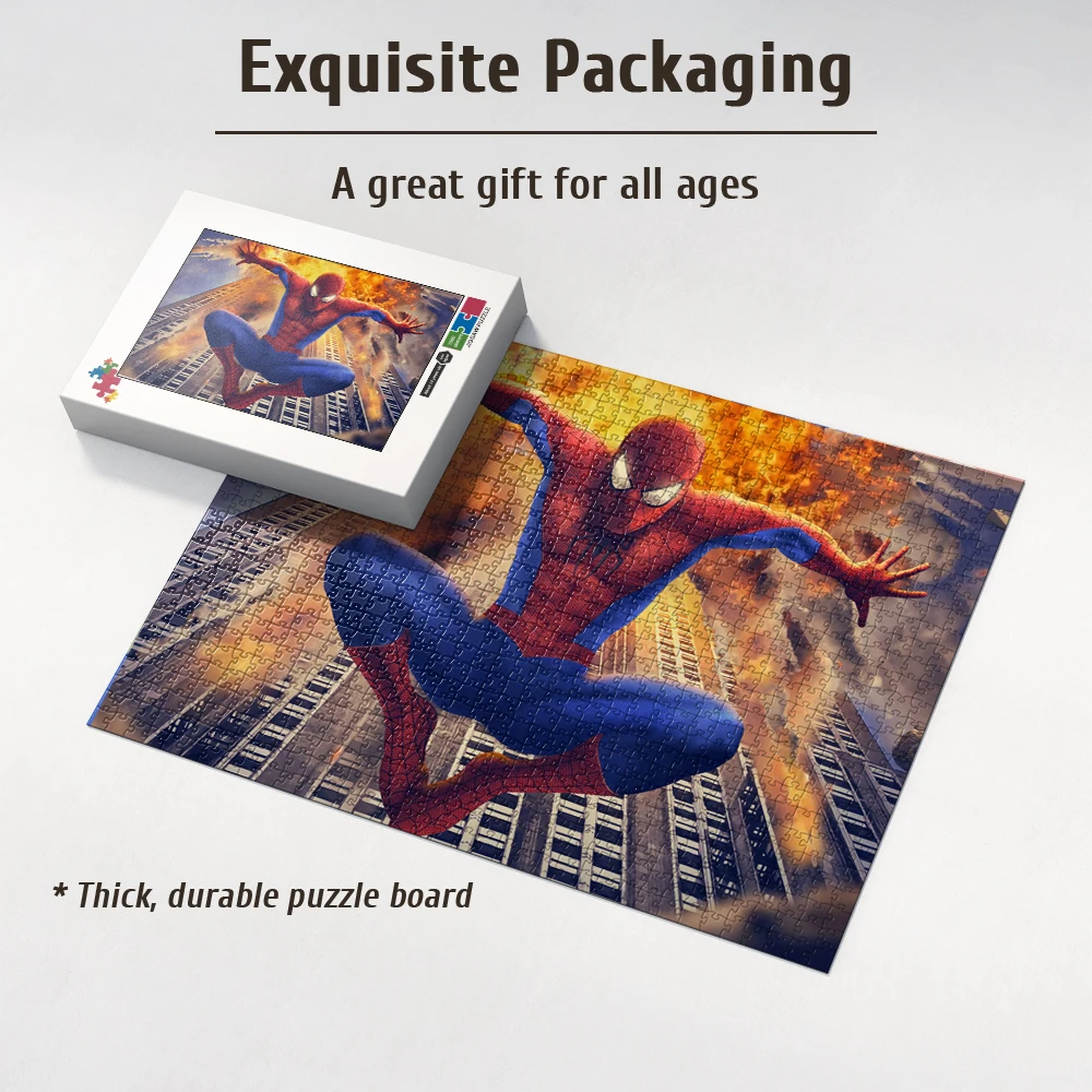 108/200/300/500/1000pcs Spider Man puzzles, adult and children's educational toys, gifts, wooden puzzles