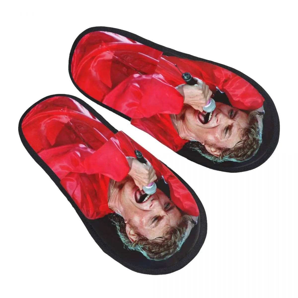 

Johnny Hallyday Music Singer House Slippers Women Cozy Memory Foam French Rock Slip On Bedroom Slipper Shoes