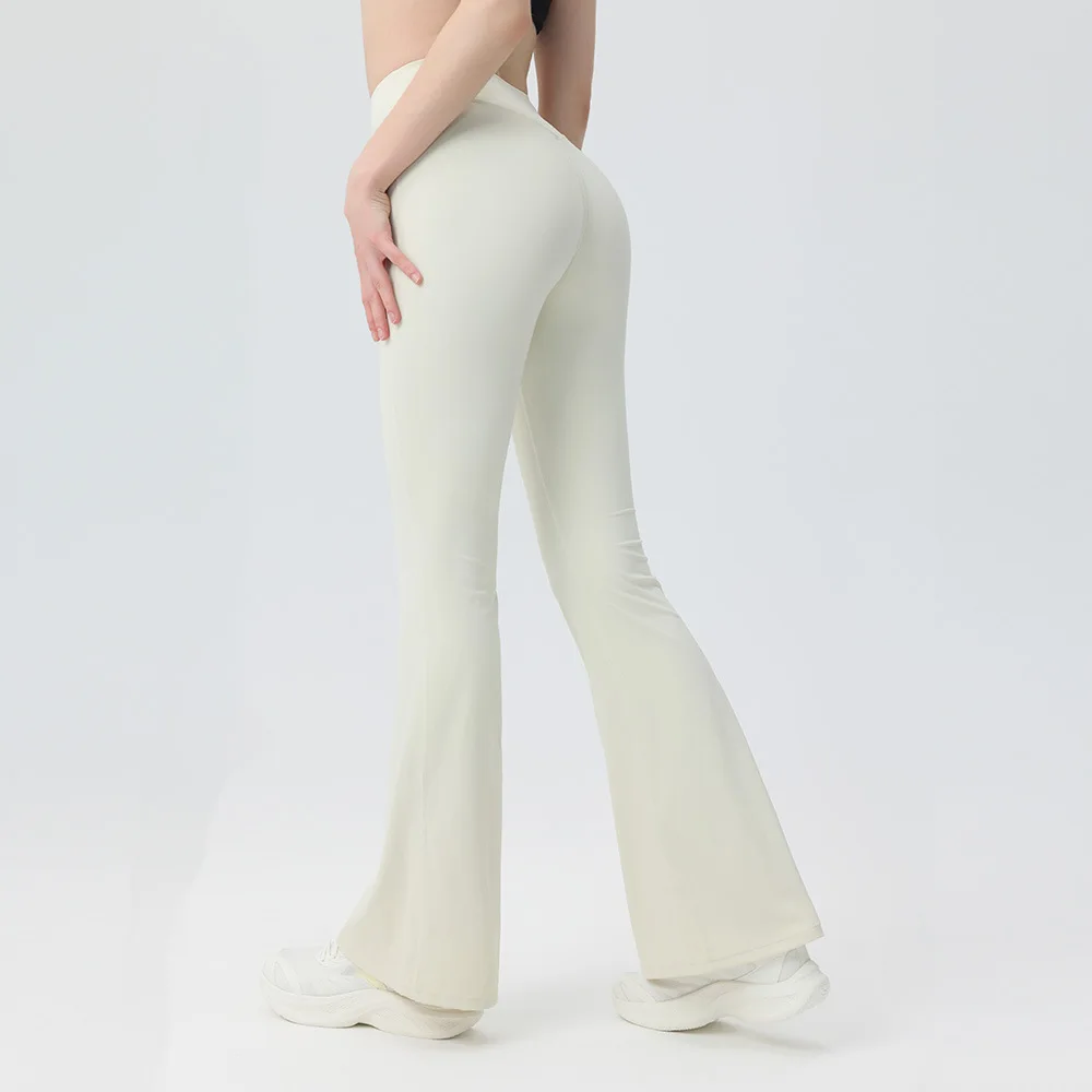 Flared Leggings High Waist Yoga Pants Gym Clothes Woman Pilates Clothing 2026 Sportswear New Fitness Wear Beige Blue Coffee Navy