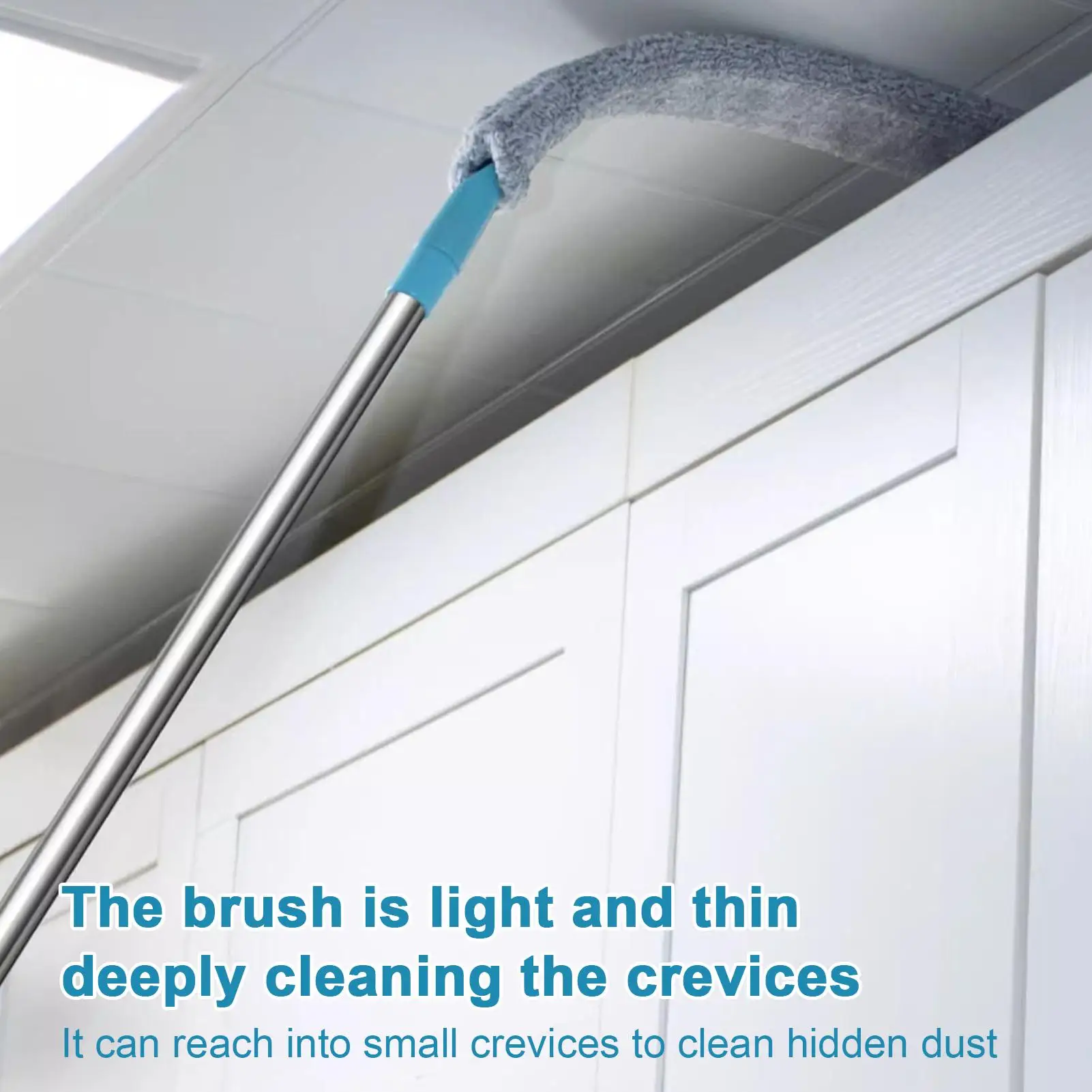Flat Duster for Under Appliances Retractable Furniture Bottom Dust Cleaning Supplies Washable Brush for Stove Keyboard