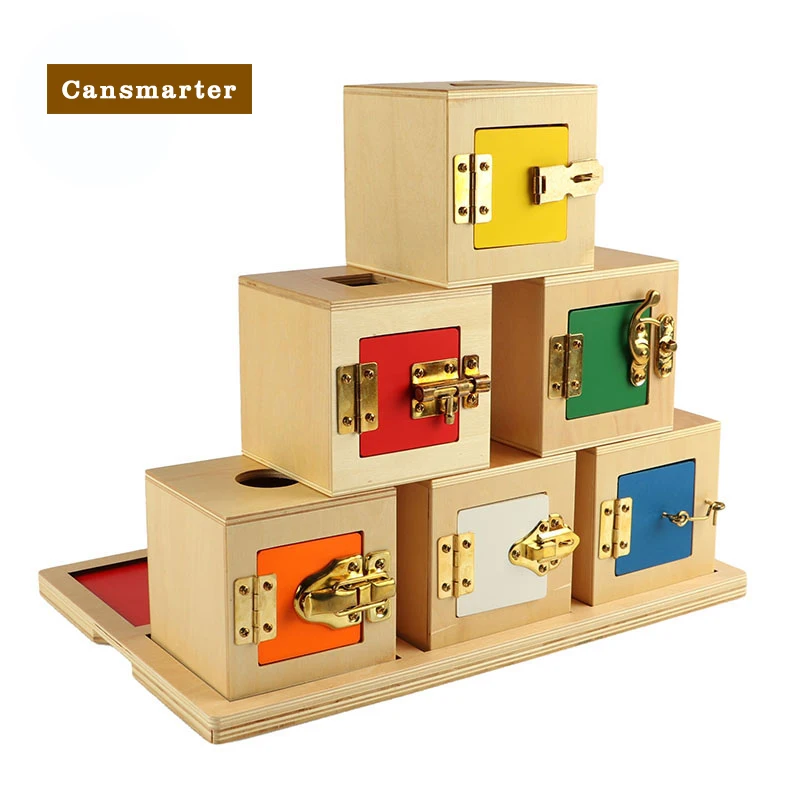 Montessori brinquedos do bebê freguesia de madeira com caixa lockbox sensorial aprendizagem educacional criança puzzle jogos de treinamento brinquedos para crianças