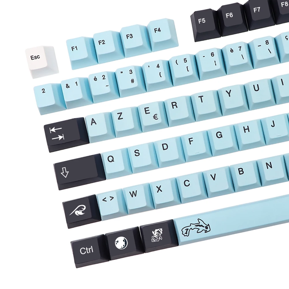 1 Set Dye Subbed Keycaps Mizu Keycaps For MX Switch Keyboard Cherry Profile Key Cap FR Keycap 135 Keys