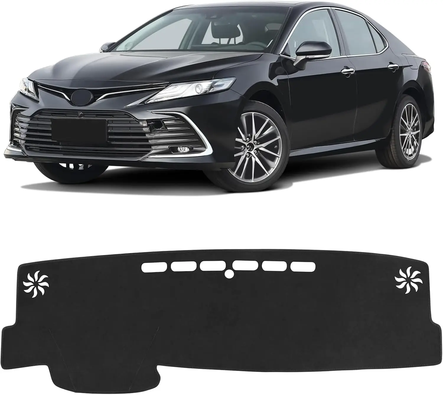 غطاء داش لتويوتا كامري 2024 - 2018 (تشمل الهجين) ملحقات غطاء لوحة القيادة الفانيلا داش حصيرة غطاء وحدة التحكم المركزية Sunsh