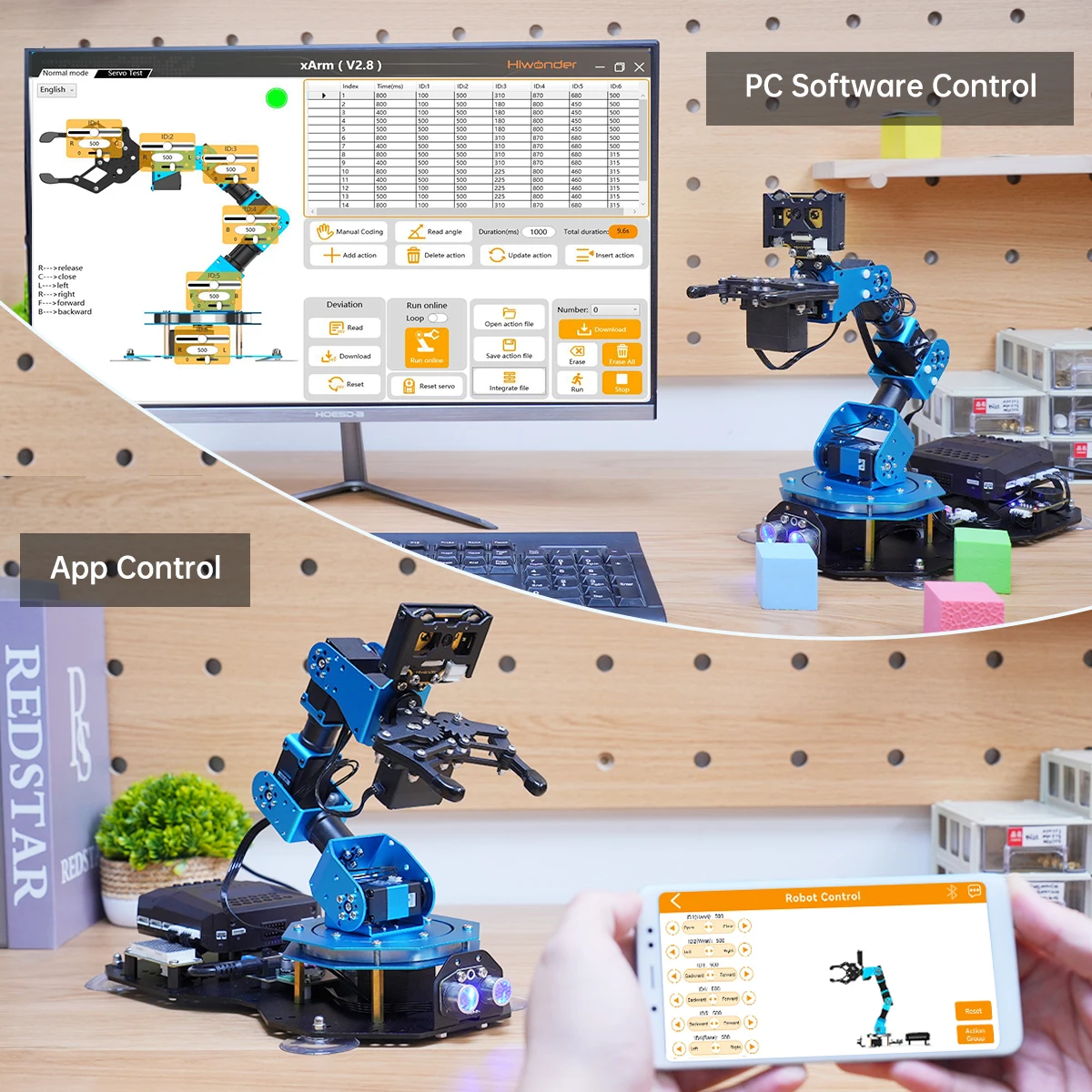 NEW Hiwonder xArm AI Supports Scratch Python Arduino Programming Sensor Expansion Desktop Robot Arm with AI Vision Voice Interac