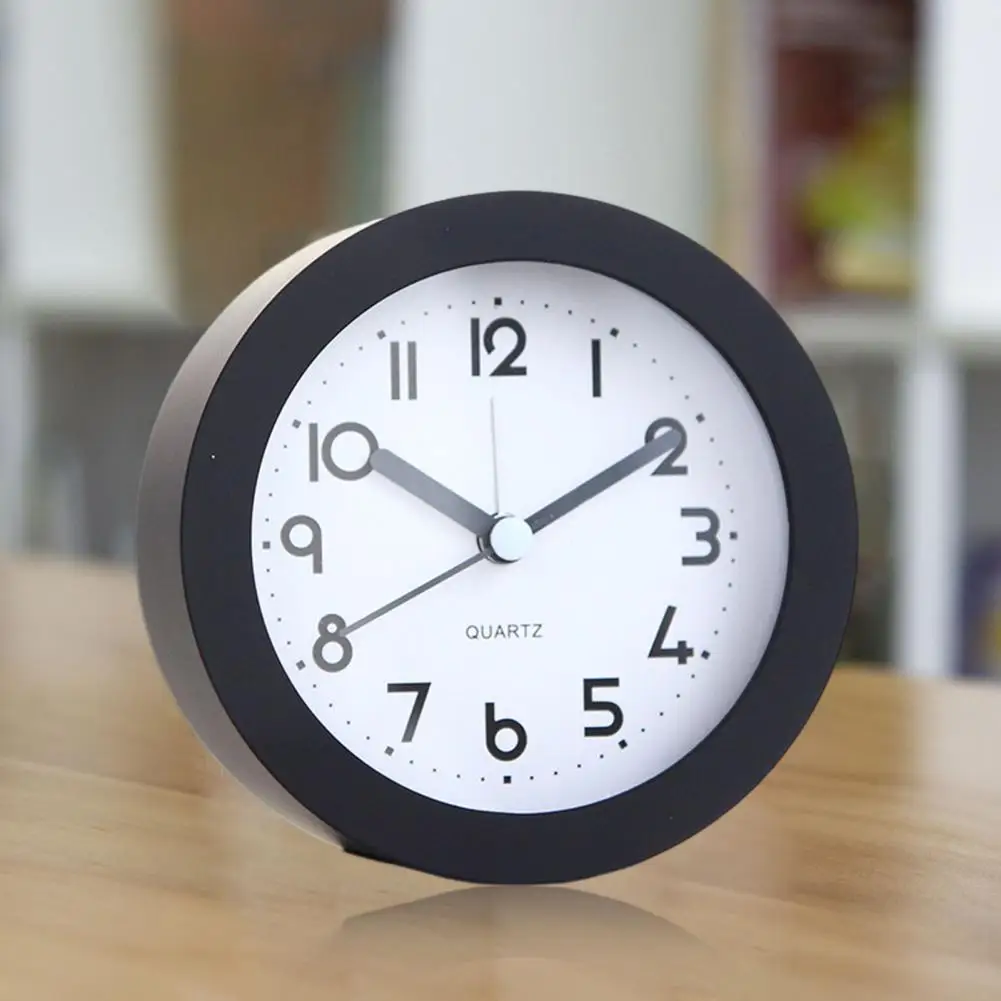 9.5cm Analog Alarm Clock Night Light Battery Operated Bedroom Desktop Digital Quartz Clock Battery Operated Clock Students Gift