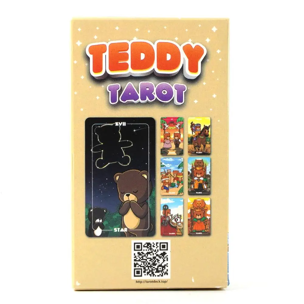 

78pcs Teddy Tarot Ver.2 from Deckstiny The Wandering Moon Divination Beginner Luxe Black White Oracle Card Game with Guidbook